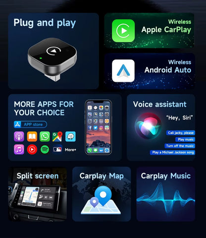 Wireless Royal | Wireless Apple CarPlay & Android Auto | USB-A & USB-C